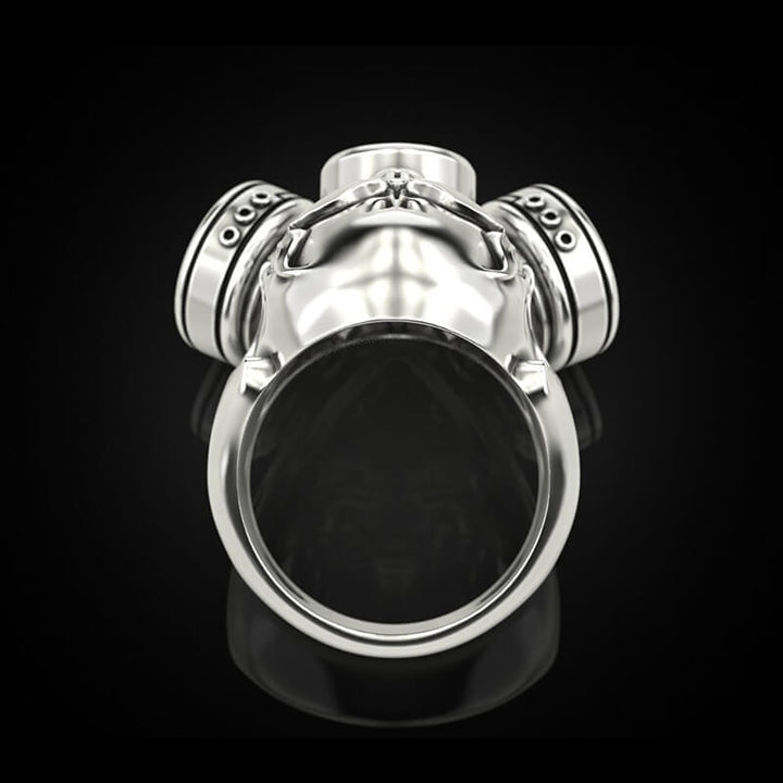 Skull Gas Mask 925 Sterling Silver Ring