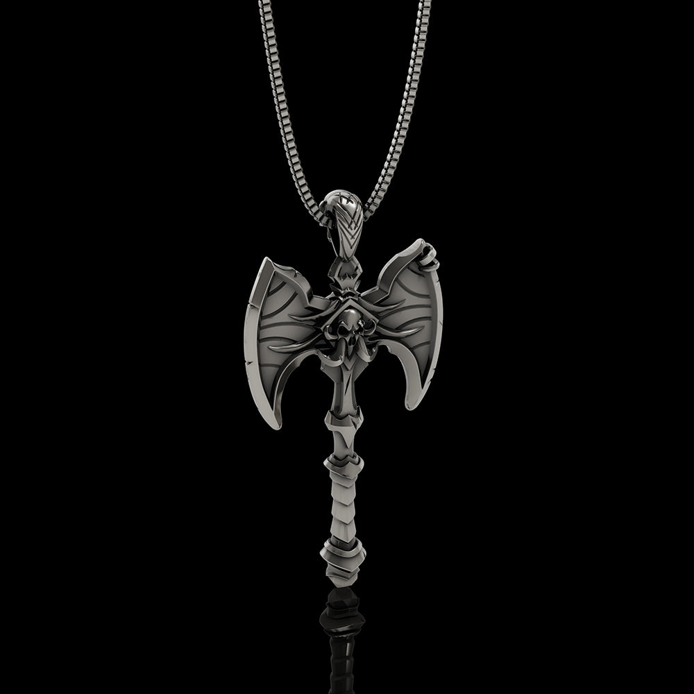 Skull Gorehowl Tomahawk 925 Sterling Silver VikingPendant