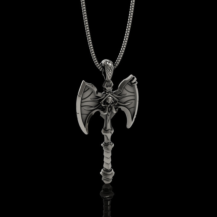 Skull Gorehowl Tomahawk 925 Sterling Silver VikingPendant