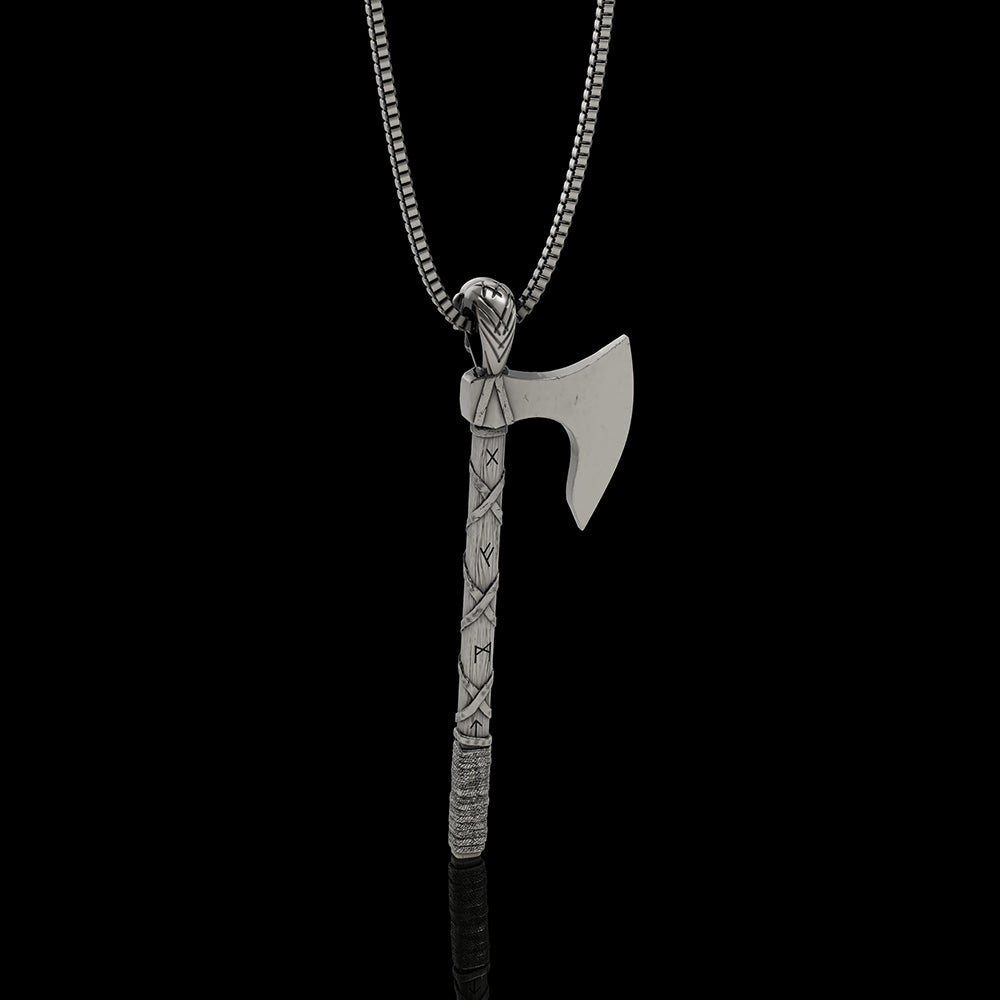 Skull Gorehowl Tomahawk 925 Sterling Silver VikingPendant