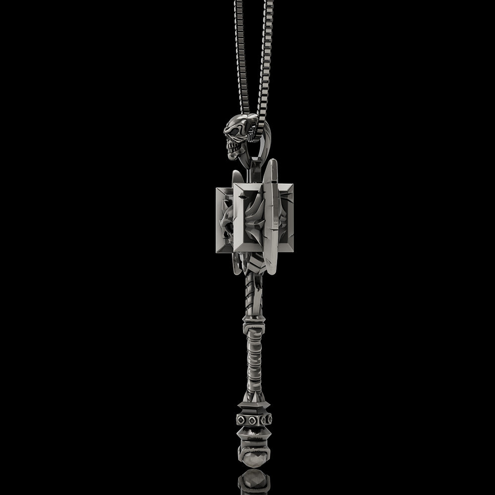Skull Gorehowl Tomahawk 925 Sterling Silver VikingPendant