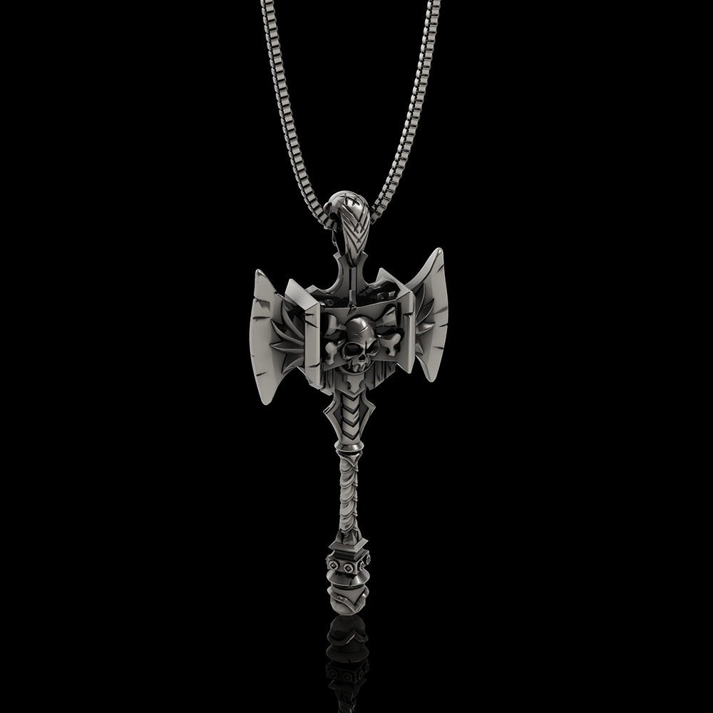 Skull Gorehowl Tomahawk 925 Sterling Silver VikingPendant