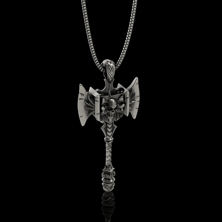 Skull Gorehowl Tomahawk 925 Sterling Silver VikingPendant