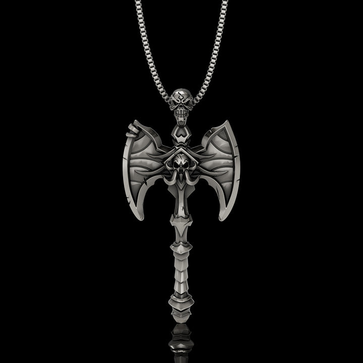Skull Gorehowl Tomahawk 925 Sterling Silver VikingPendant