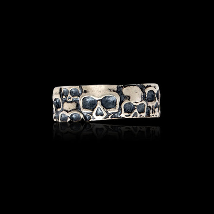 Skull Pattern 925 Sterling Silver Open Ring 03 | RoyalLuster.com