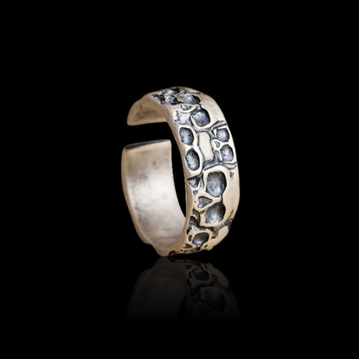 Skull Pattern 925 Sterling Silver Open Ring 04 | RoyalLuster.com