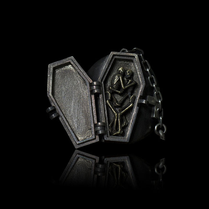 Skull Coffin 925 Sterling Silver Ring