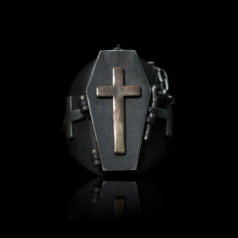 Skull Coffin 925 Sterling Silver Ring
