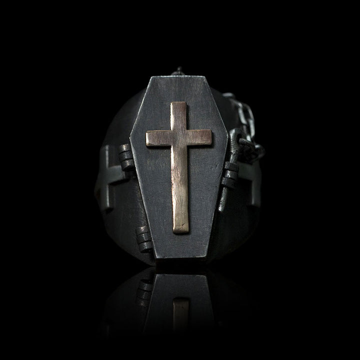 Skull Coffin 925 Sterling Silver Ring