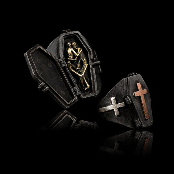 Skull Coffin 925 Sterling Silver Ring