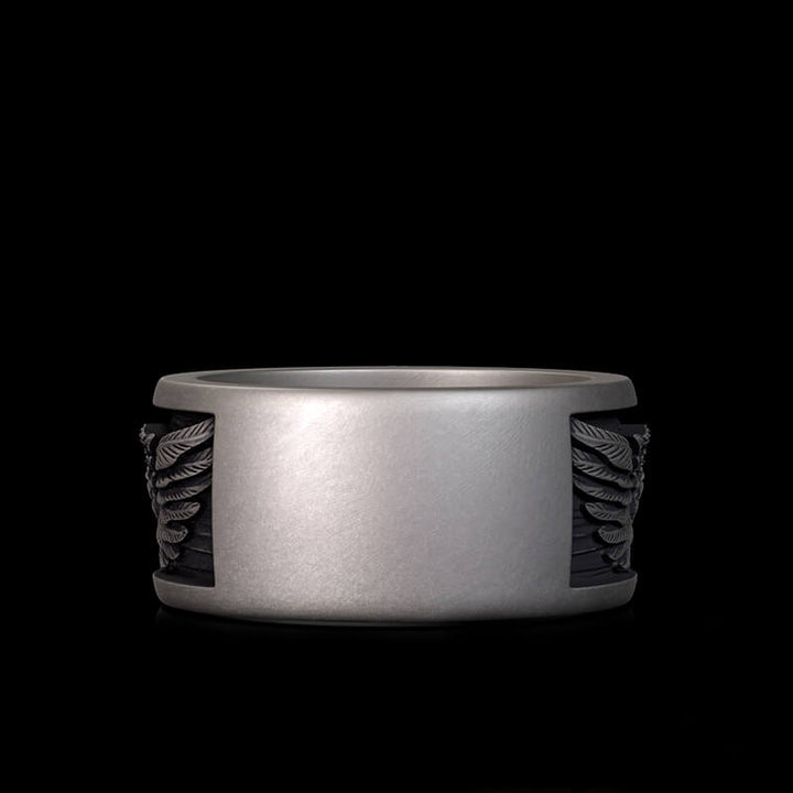Skull Double Eagle Sterling Silver Ring