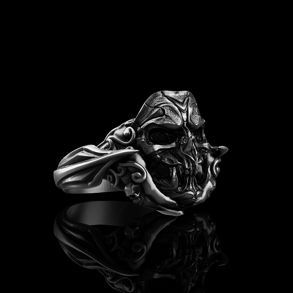 Skull Fangs Mask 925 Sterling Silver Ring