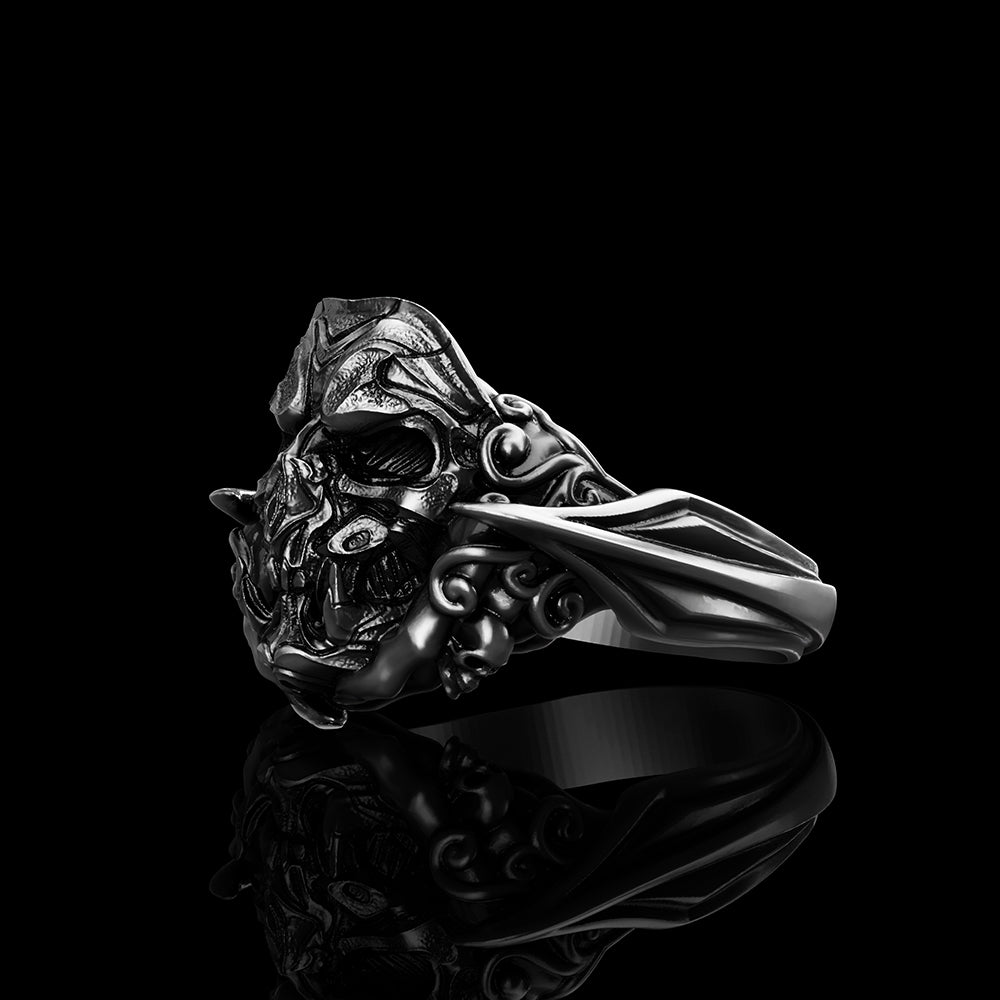 Skull Fangs Mask 925 Sterling Silver Ring