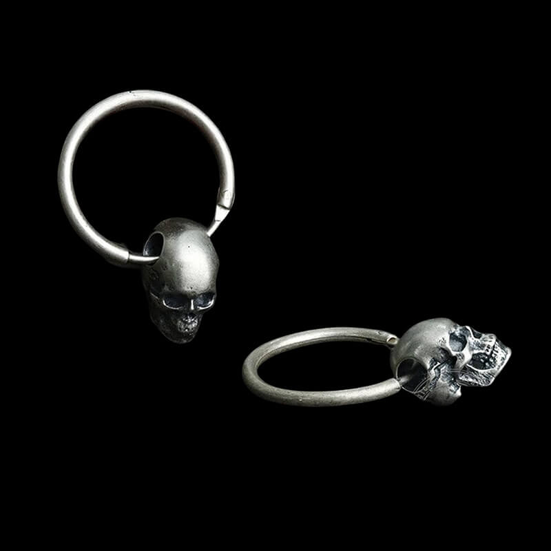 Skull Head 925 Sterling Silver Earring