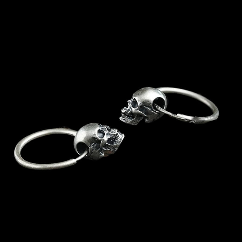 Skull Head 925 Sterling Silver Earring