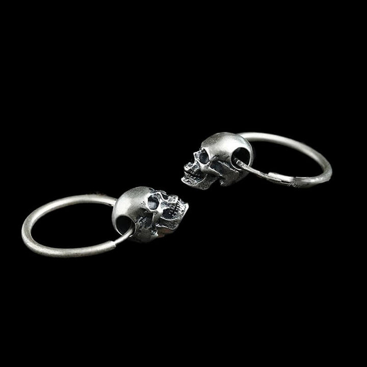 Skull Head 925 Sterling Silver Earring