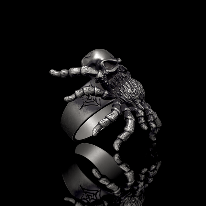 Skull Head Spider 925 Sterling Silver Ring