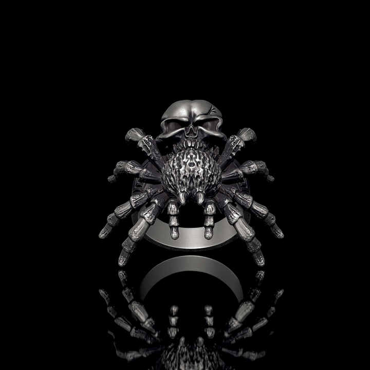 Skull Head Spider 925 Sterling Silver Ring