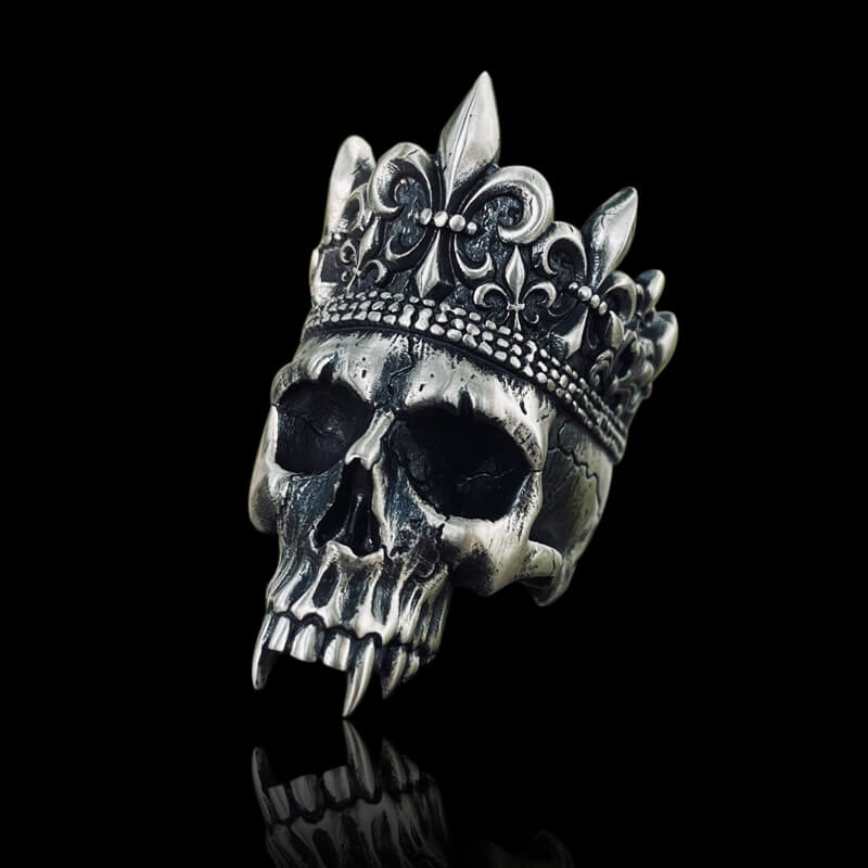 Skull King Crown 925 Sterling Silver Ring