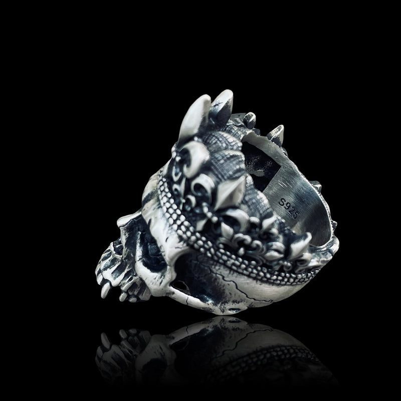 Skull King Crown 925 Sterling Silver Ring