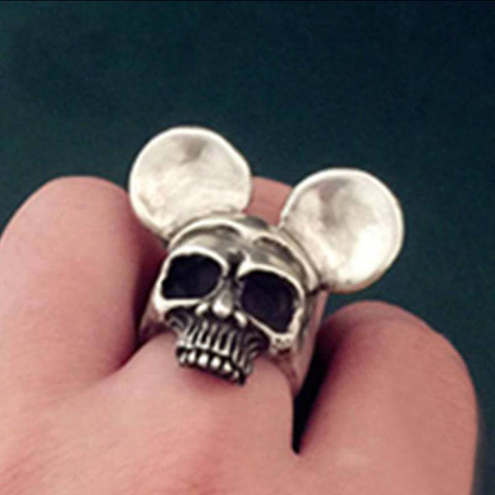 Skull Mickey Mouse 925 Sterling Silver Ring