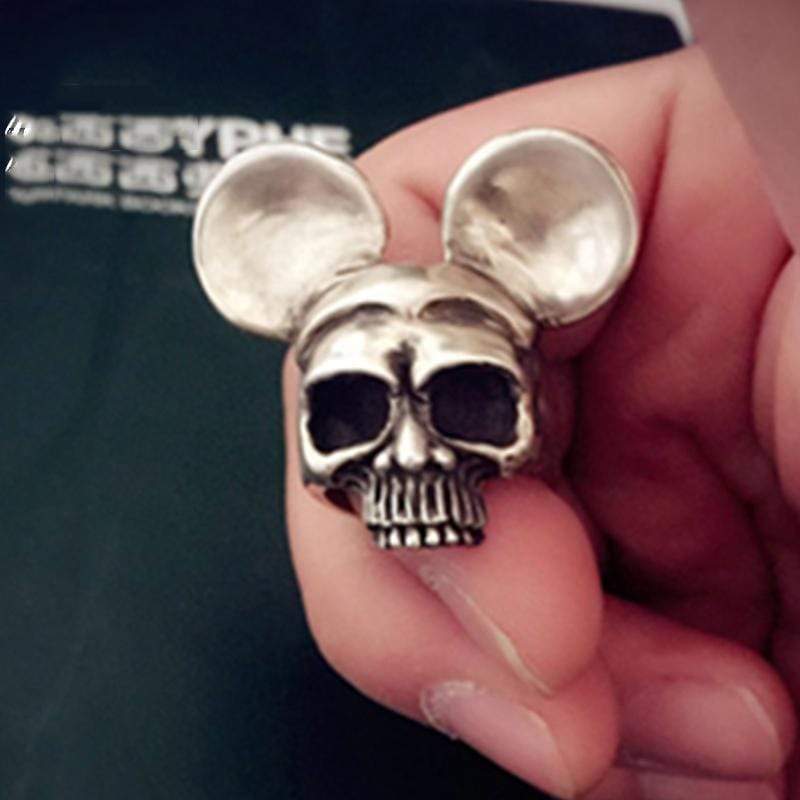 Skull Mickey Mouse 925 Sterling Silver Ring