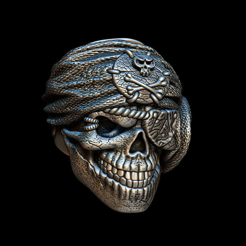Skull  Pirate 925 Sterling Silver Ring