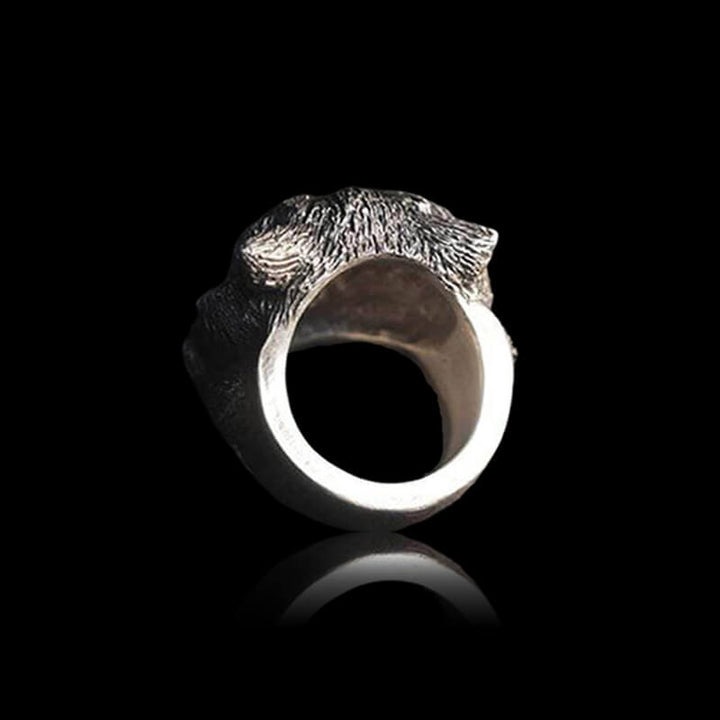 Smiling Cat 925 Sterling Silver Brass Ring