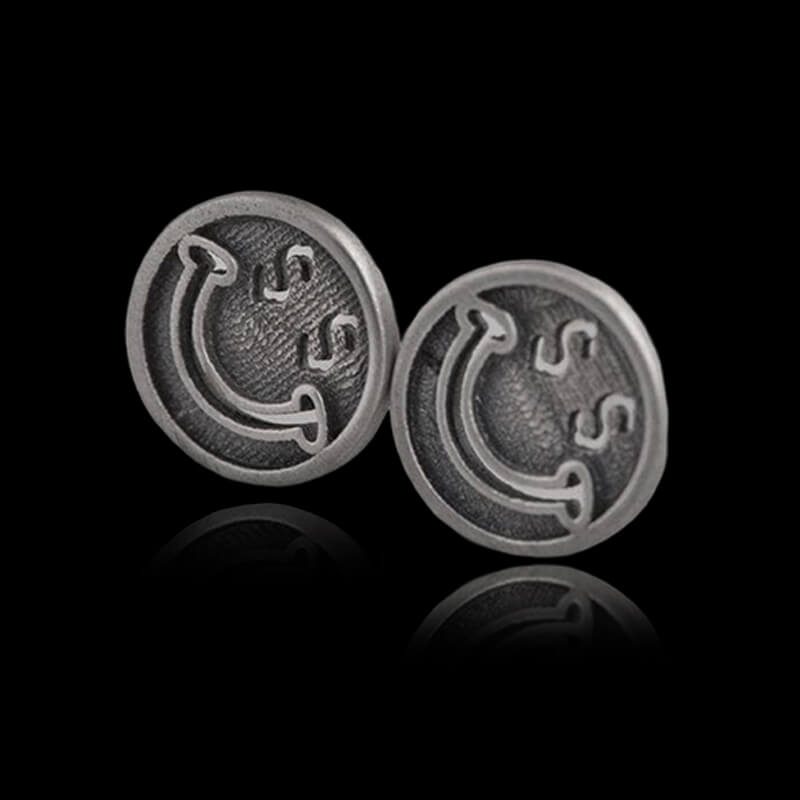 Smiling Face 925 Sterling Silver Stud Earrings