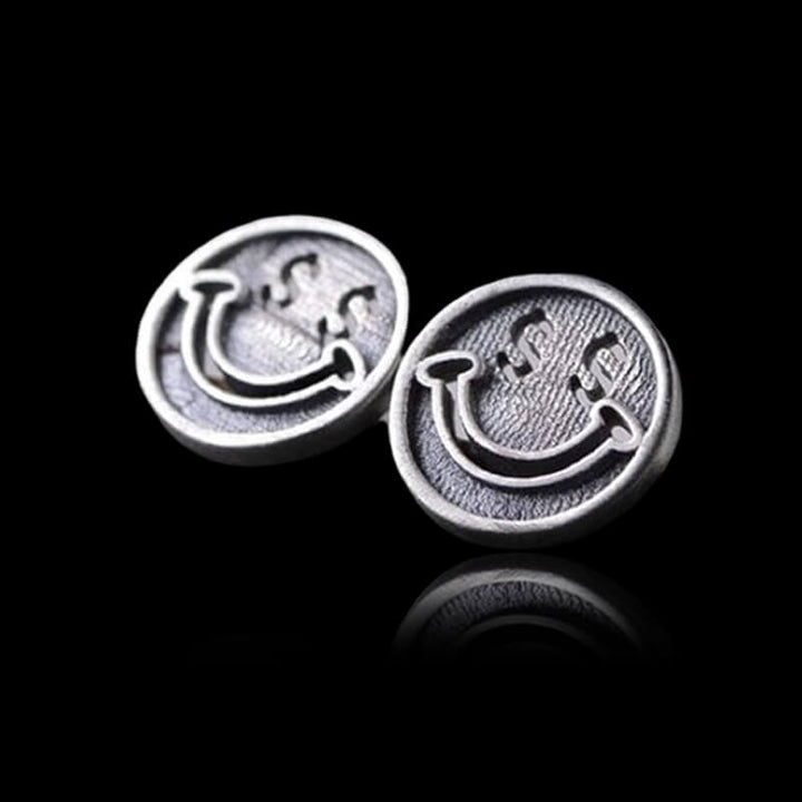 Smiling Face 925 Sterling Silver Stud Earrings