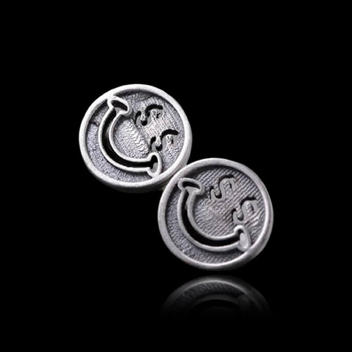 Smiling Face 925 Sterling Silver Stud Earrings
