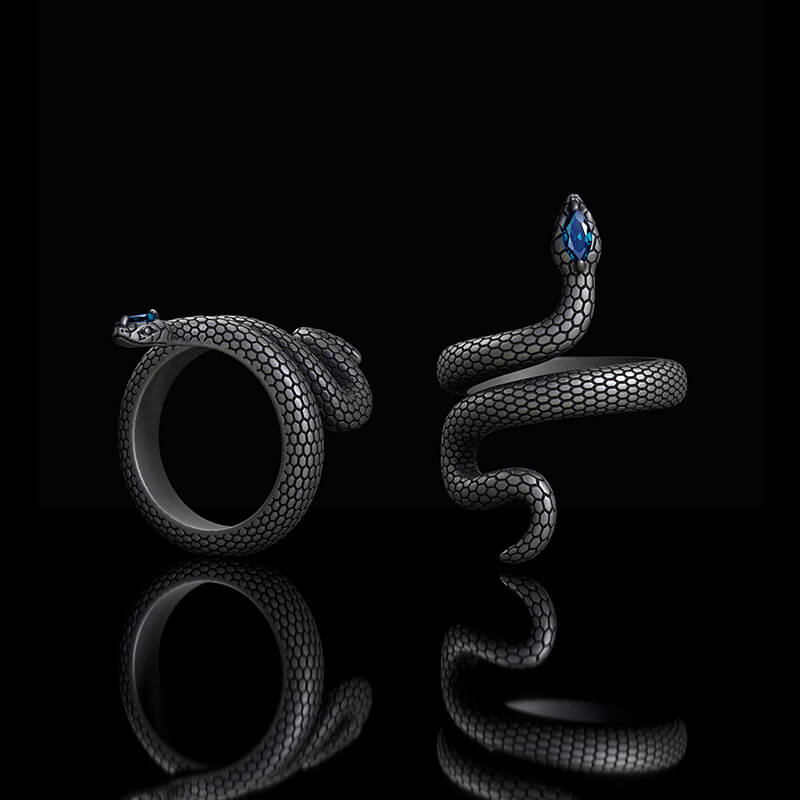 Sorcerer Serpent Zircon Sterling Silver Ring | RoyalLuster.com