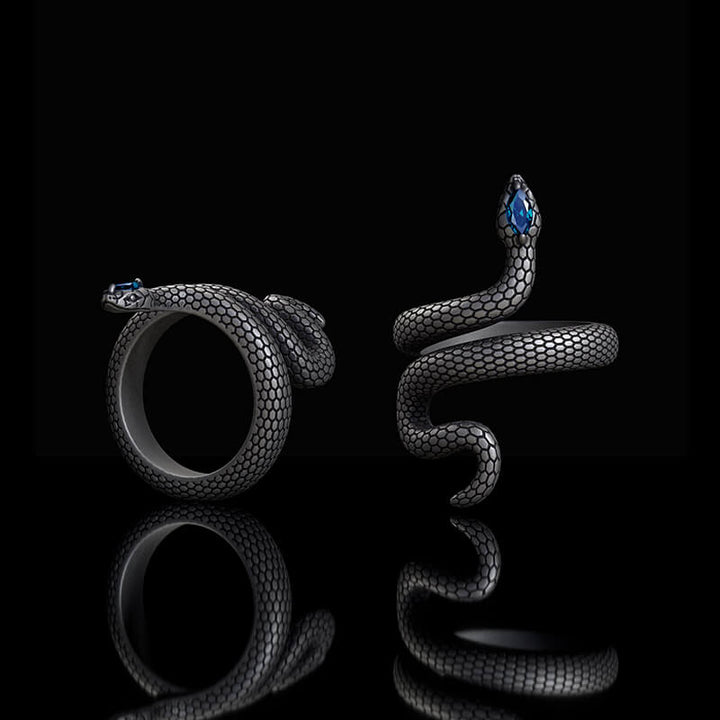 Sorcerer Serpent Zircon Sterling Silver Ring | RoyalLuster.com