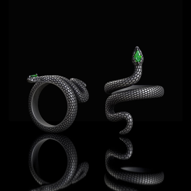 Sorcerer Serpent Zircon Sterling Silver Ring | RoyalLuster.com