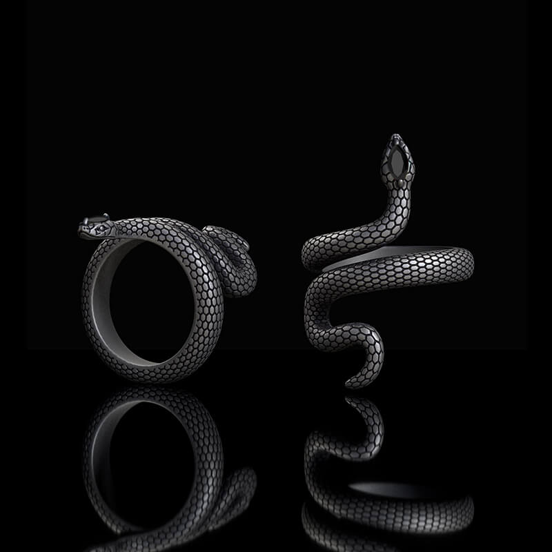 Sorcerer Serpent Zircon Sterling Silver Ring | RoyalLuster.com