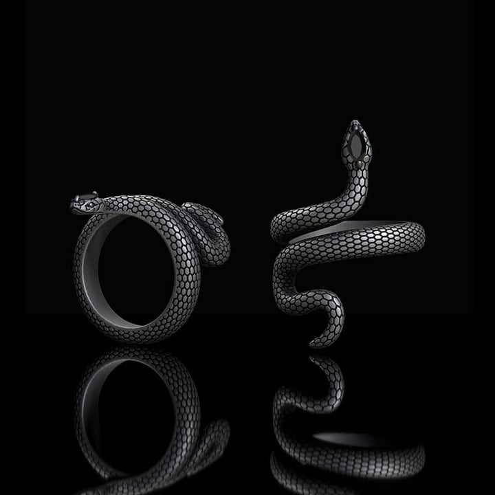 Sorcerer Serpent Zircon Sterling Silver Ring | RoyalLuster.com