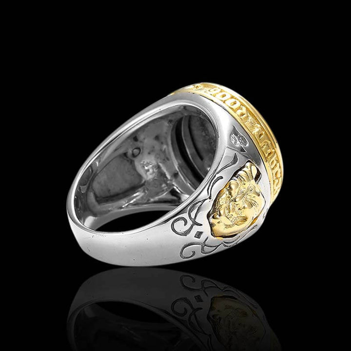 Sorrow and Joy Clown Pentagram 925 Sterling Silver Ring 03 | RoyalLuster.com