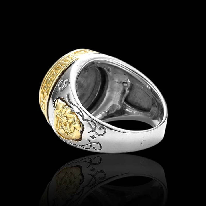 Sorrow and Joy Clown Pentagram 925 Sterling Silver Ring 04 | RoyalLuster.com
