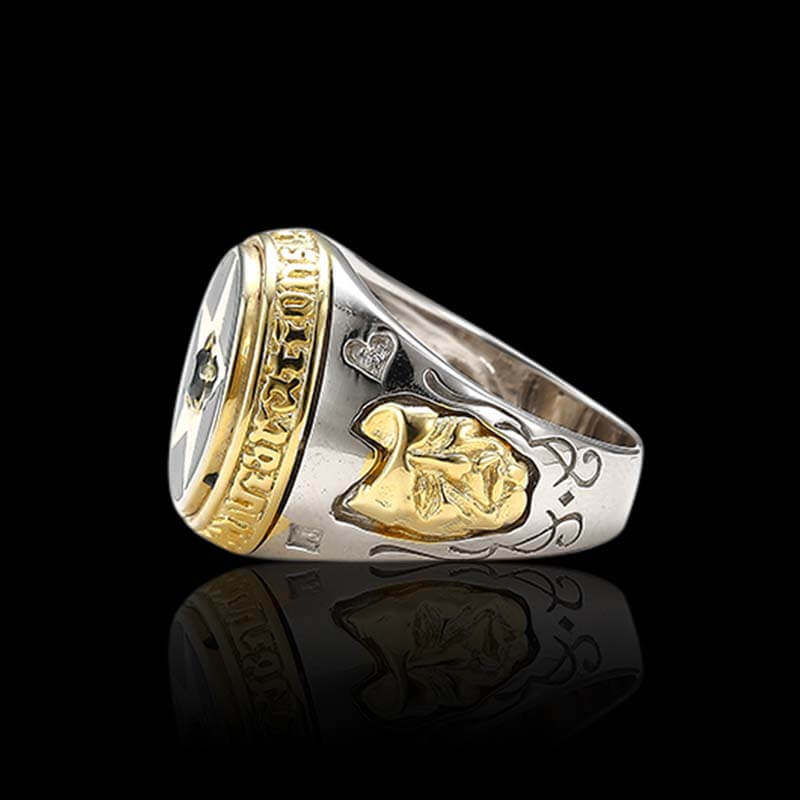 Sorrow and Joy Clown Pentagram 925 Sterling Silver Ring