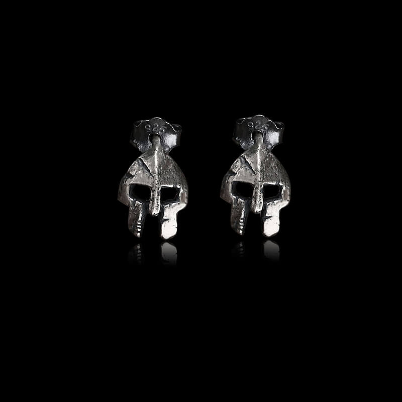 Spartan Helmet 925 Sterling Silver Stud Earrings