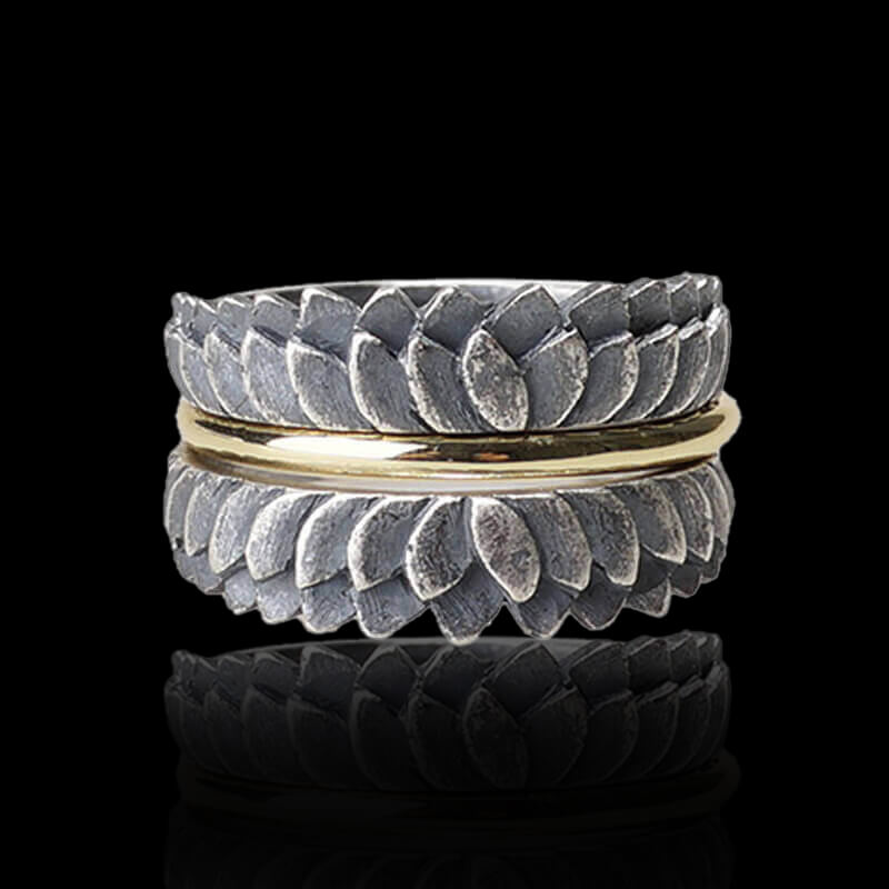 Split Lotus 925 Sterling Silver Ring 01 | RoyalLuster.com.