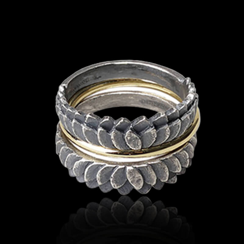 Split Lotus 925 Sterling Silver Ring 05 | RoyalLuster.com
