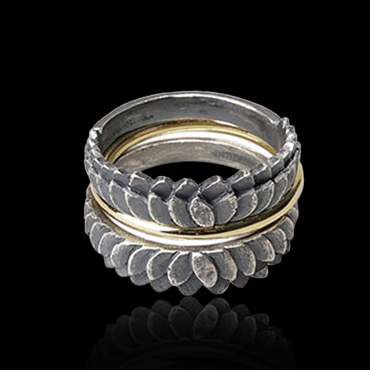 Split Lotus 925 Sterling Silver Ring 05 | RoyalLuster.com