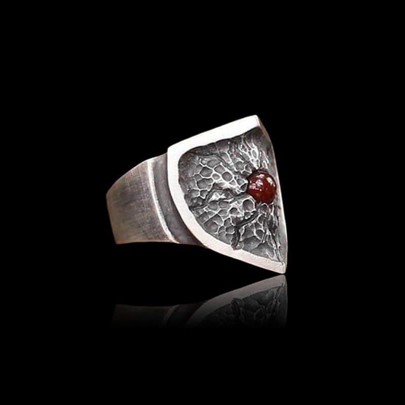 Split Shield 925 Sterling Silver Ring