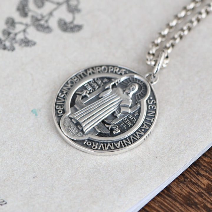 St. Benedict Holy Medal 925 Sterling Silver Pendant