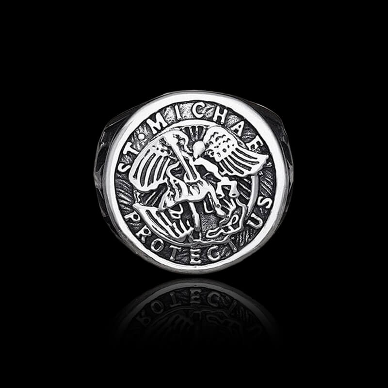 St. Michael Templar Knight 925 Sterling Silver Ring