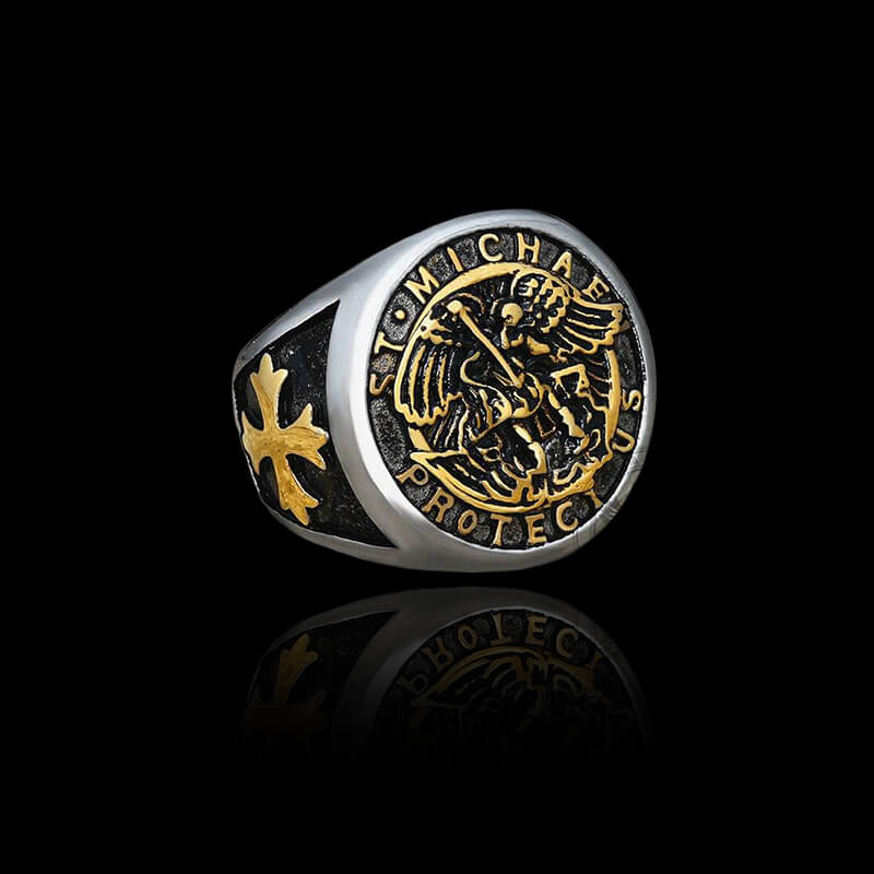 St. Michael Templar Knight 925 Sterling Silver Ring