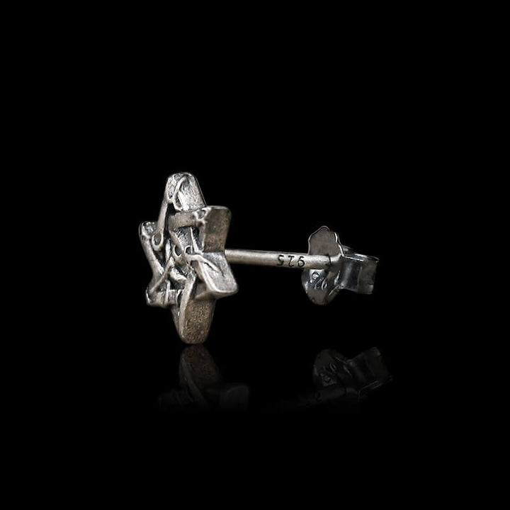 Star Of David All Seeing Eye 925 Sterling Silver Stud Earring