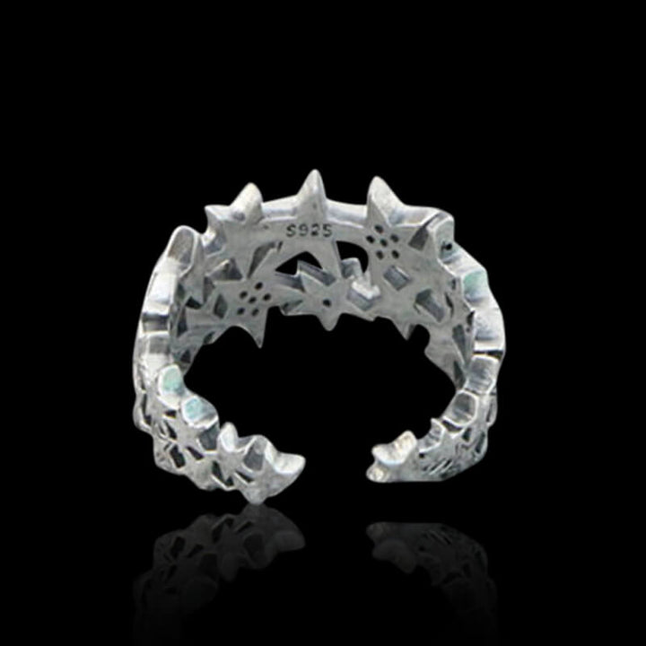 Starry Night Star 925 Sterling Silver Open Ring 04 | RoyalLuster.com