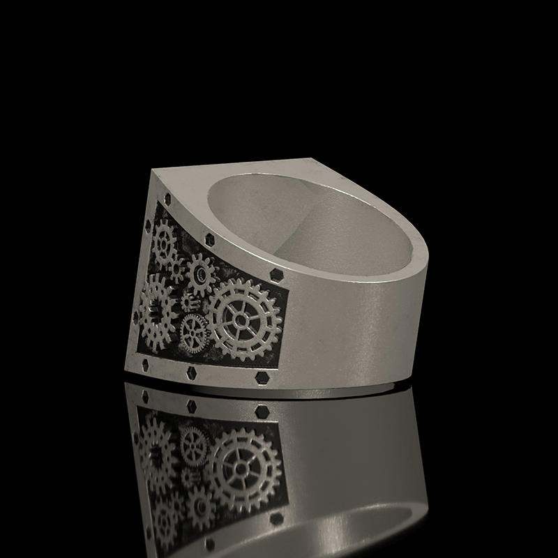 Steampunk Gear 925 Sterling Silver Ring